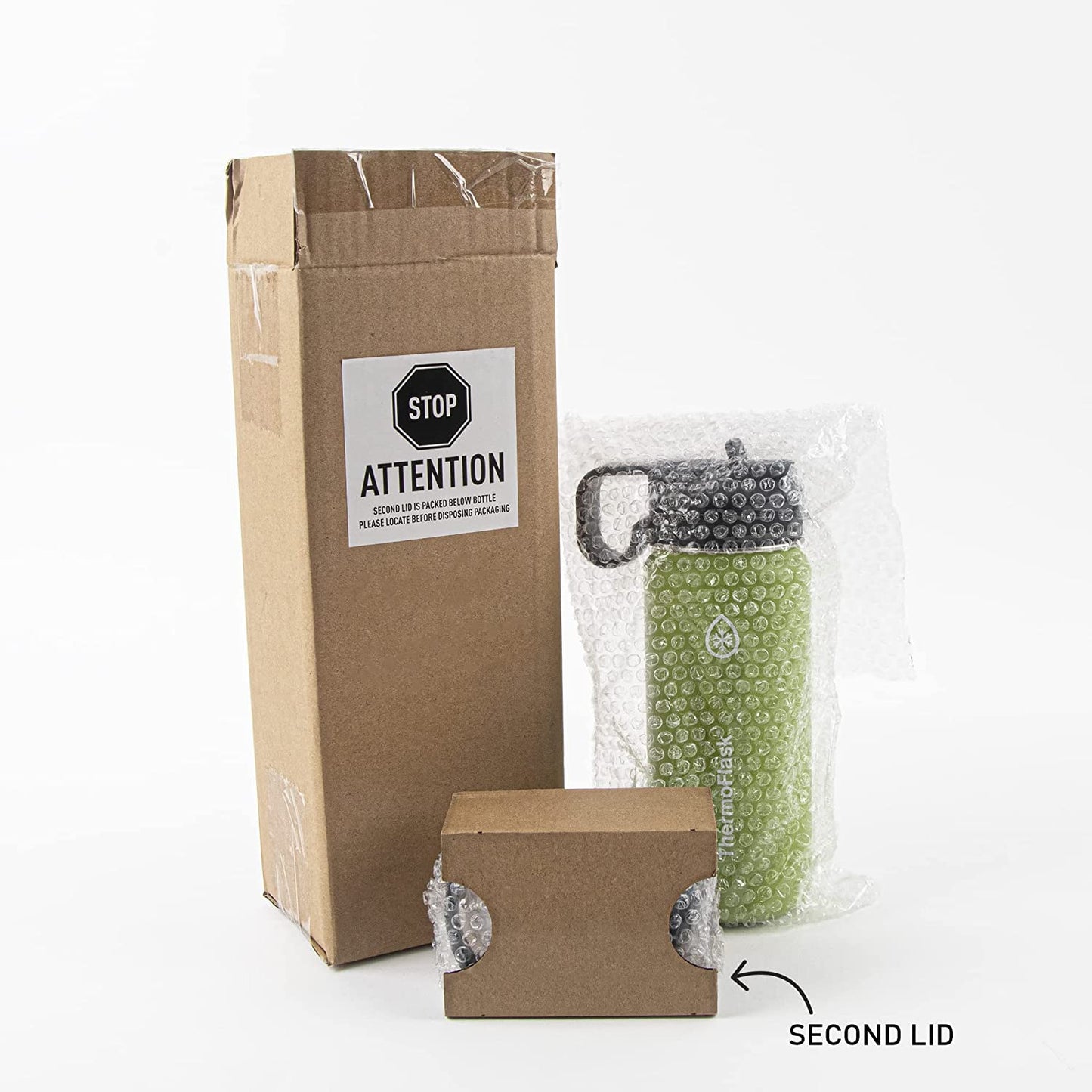 18 Oz Double Wall Vacuum Insulated Stainless Steel Water Bottle with Spout and Straw Lids, White